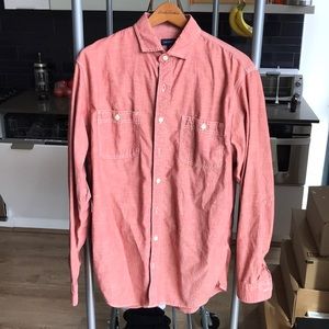 NWOT Men’s Lands End Cotton Chambray Shirt